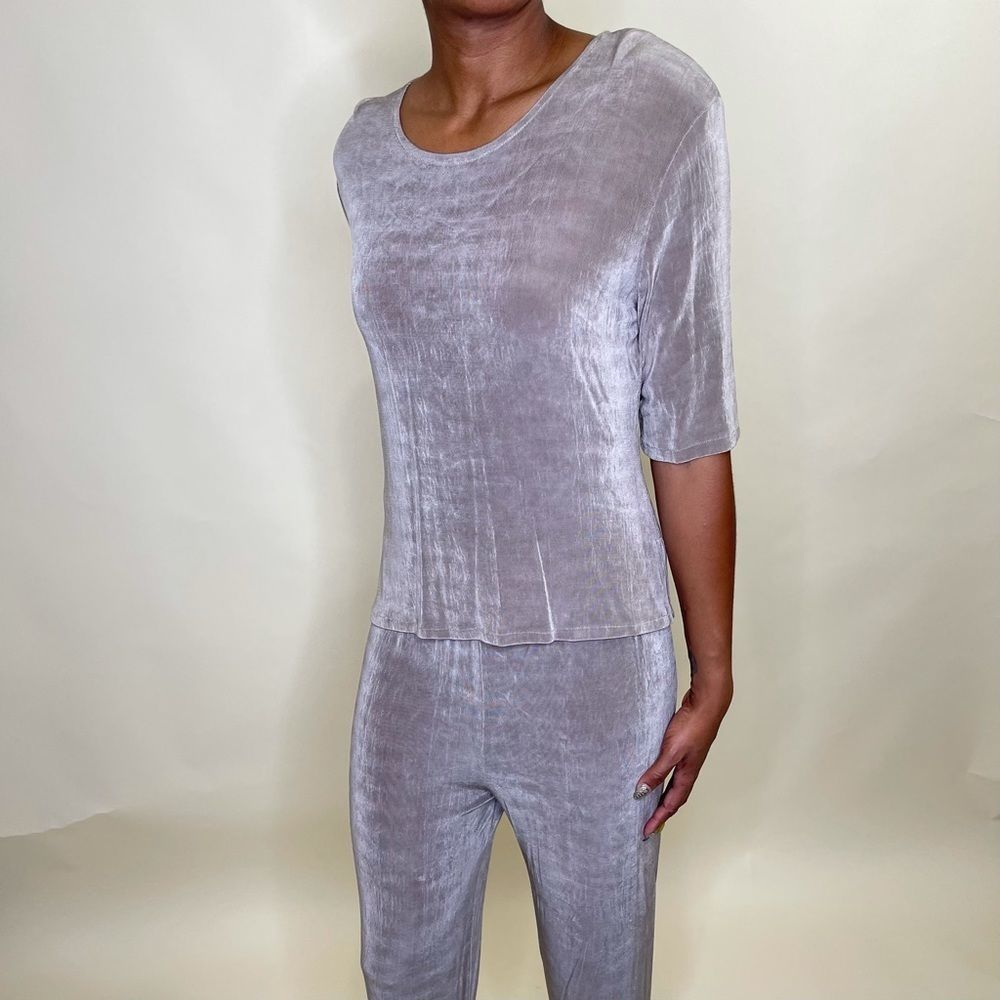 Vintage 90s Taupe matching stretchy set sz med - Picture 2 of 4